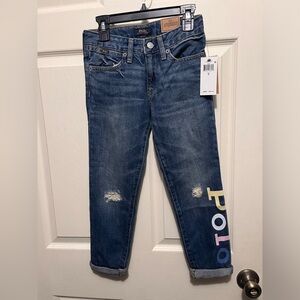 Polo Ralph Lauren Astor Slim Boyfriend Jeans, size 7 with distressing NWT